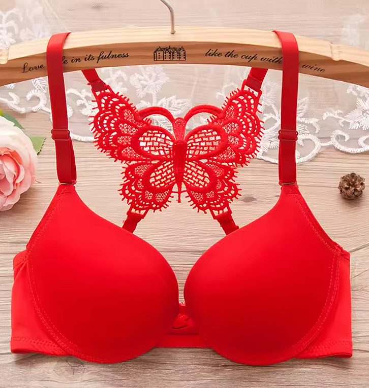 Butterfly Lace Back Front Open Bra
