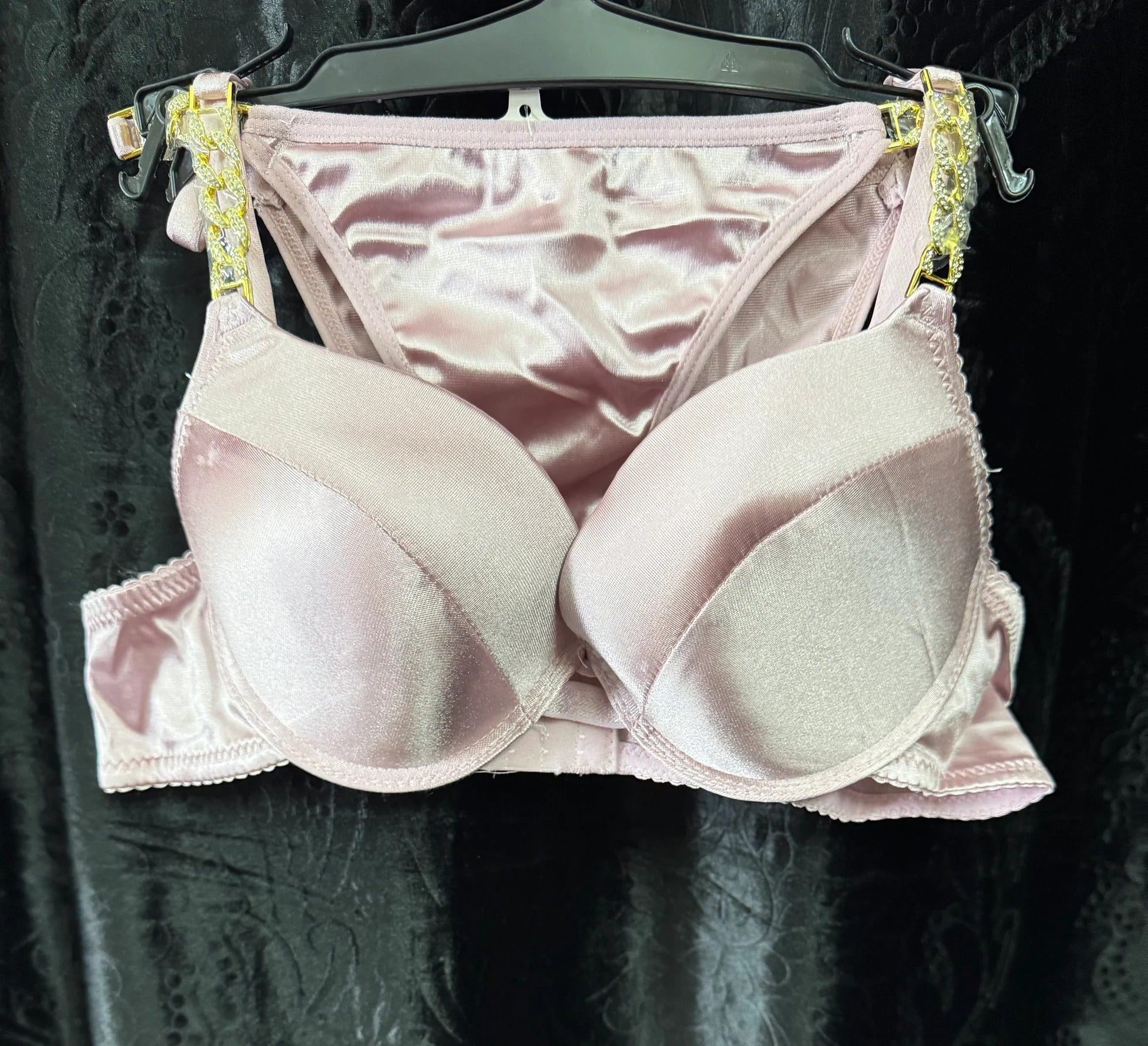 Intimate Silk Bra Panty Set with Stylish Buckle – Luxurious & Comfortable