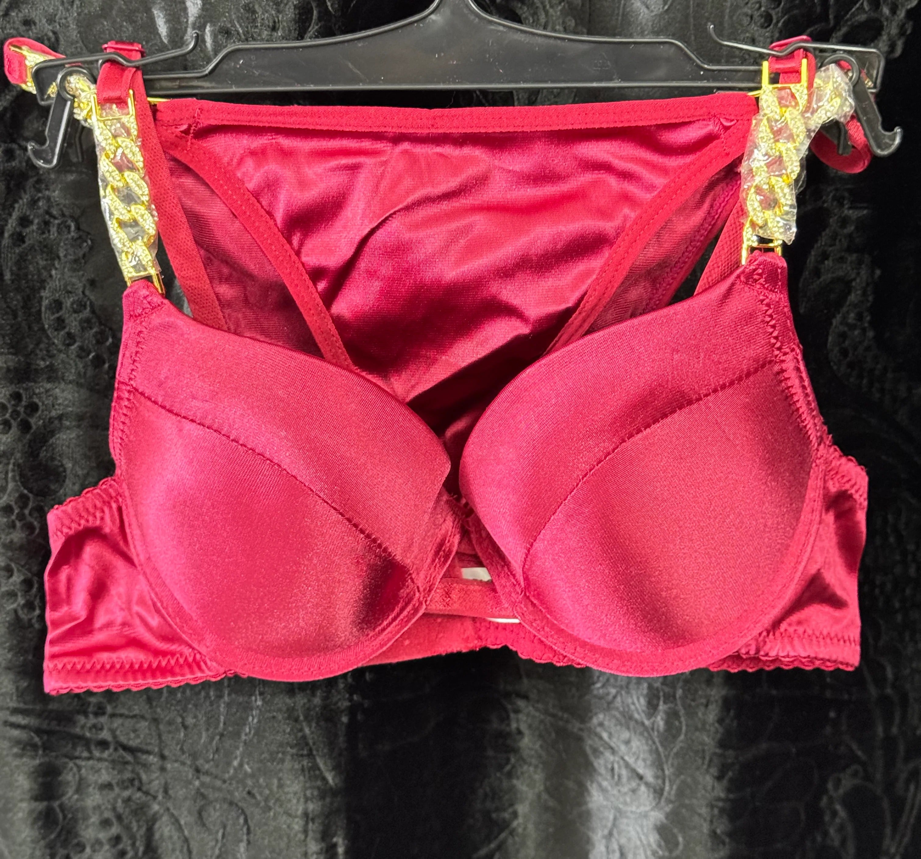 Intimate Silk Bra Panty Set with Stylish Buckle – Luxurious & Comfortable