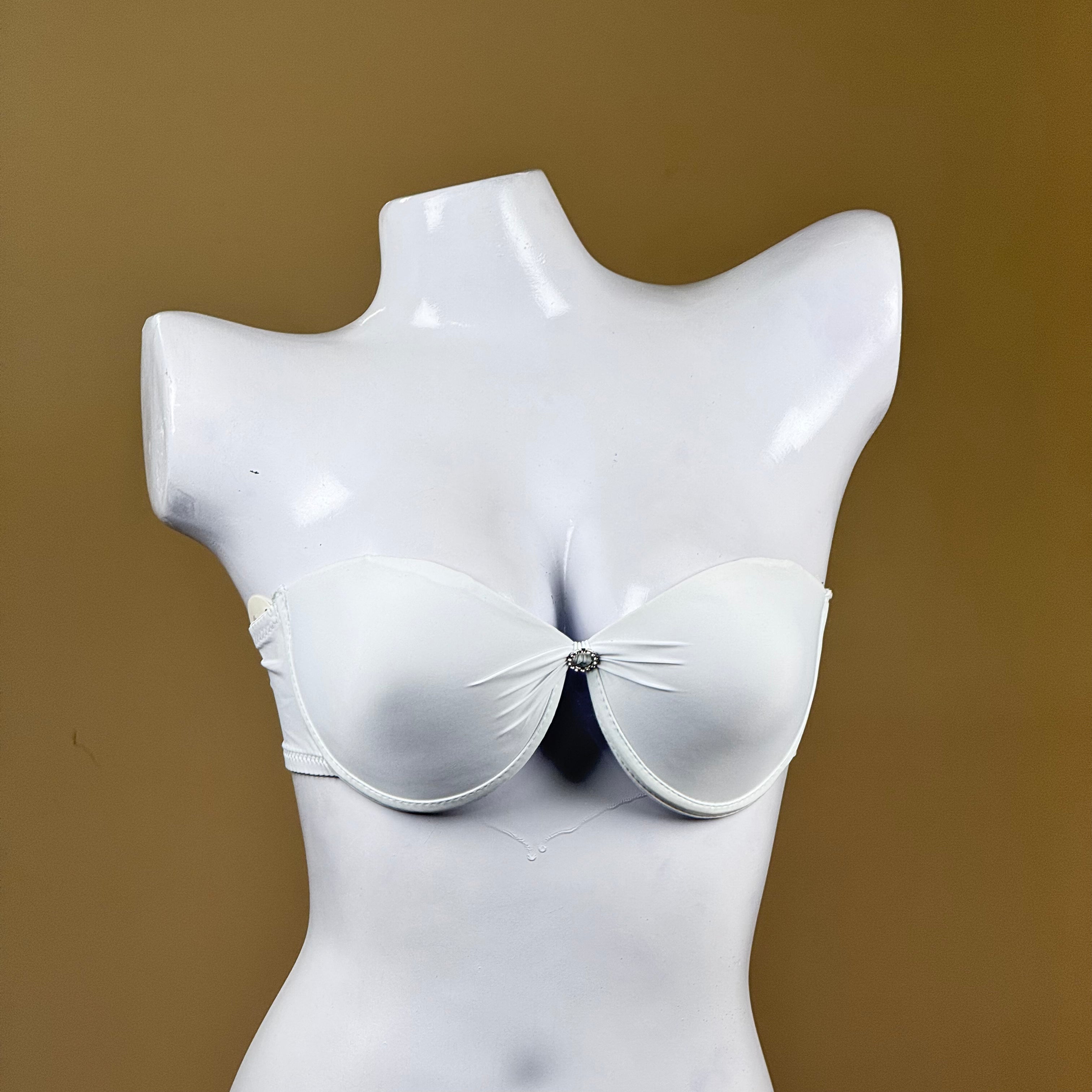 Convertible Padded Push-Up Underwired Bra, Strapless with Front Ring