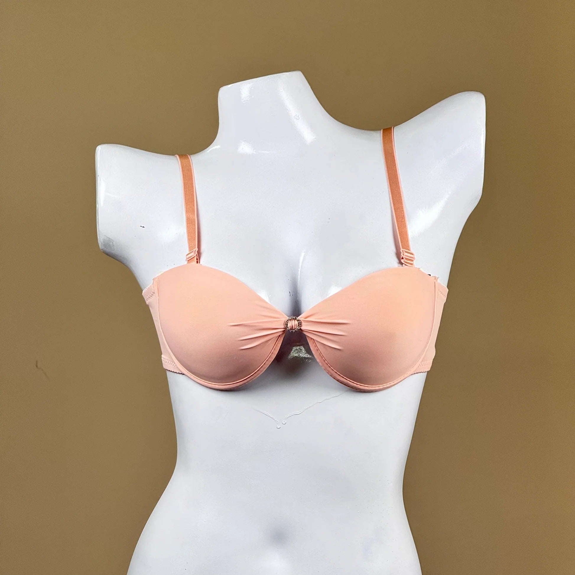 Convertible Padded Push-Up Underwired Bra, Strapless with Front Ring