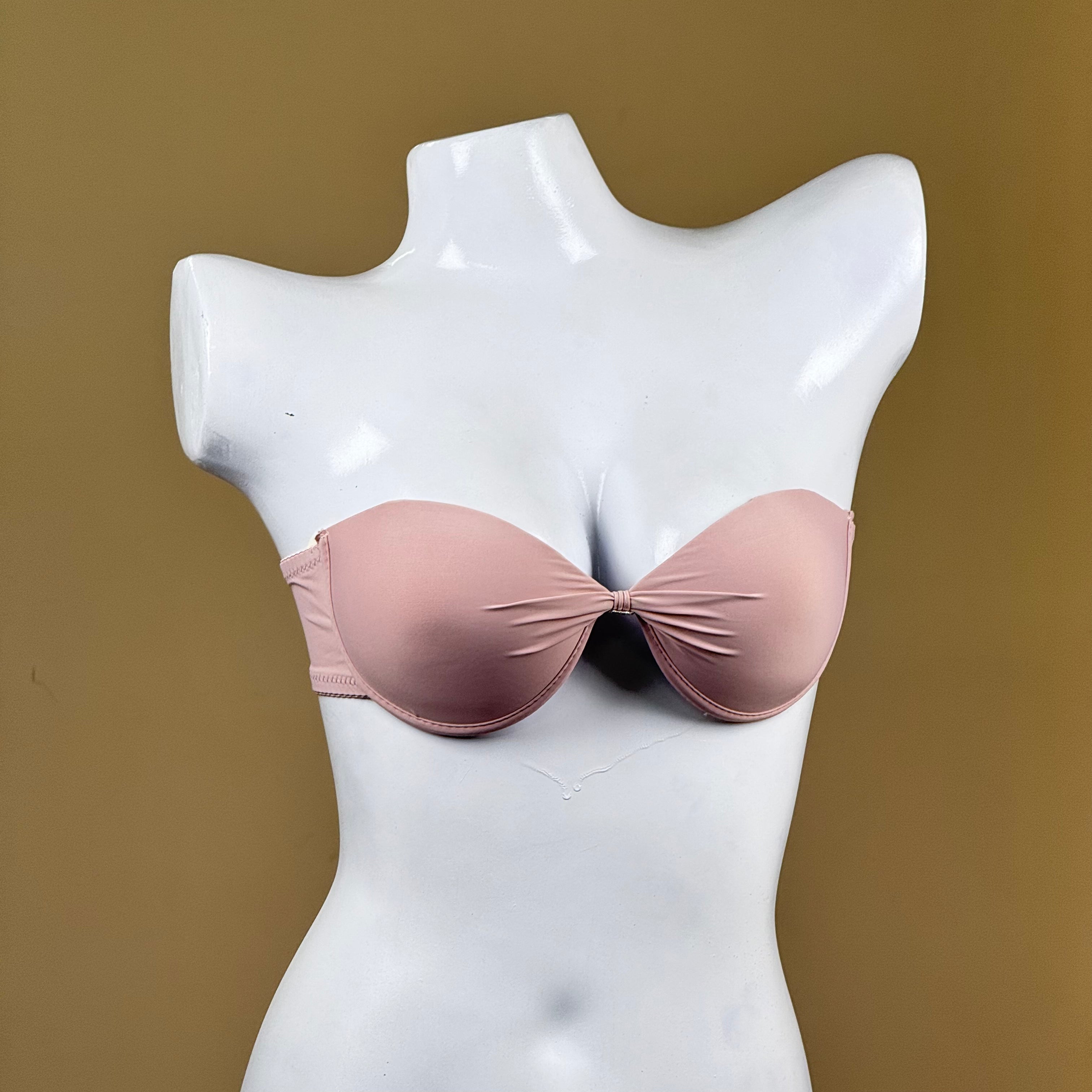Convertible Padded Push-Up Underwired Bra, Strapless with Front Ring