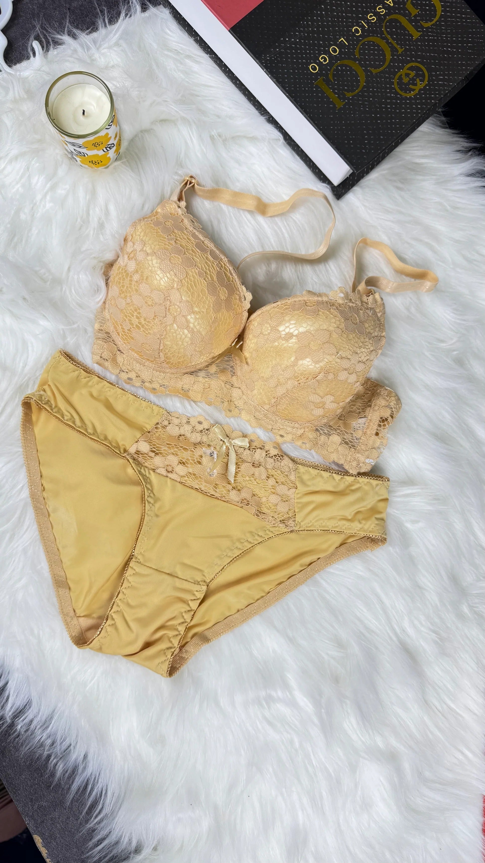 Elegant Bridal Soft Lace Push Up Bra and Panty Set