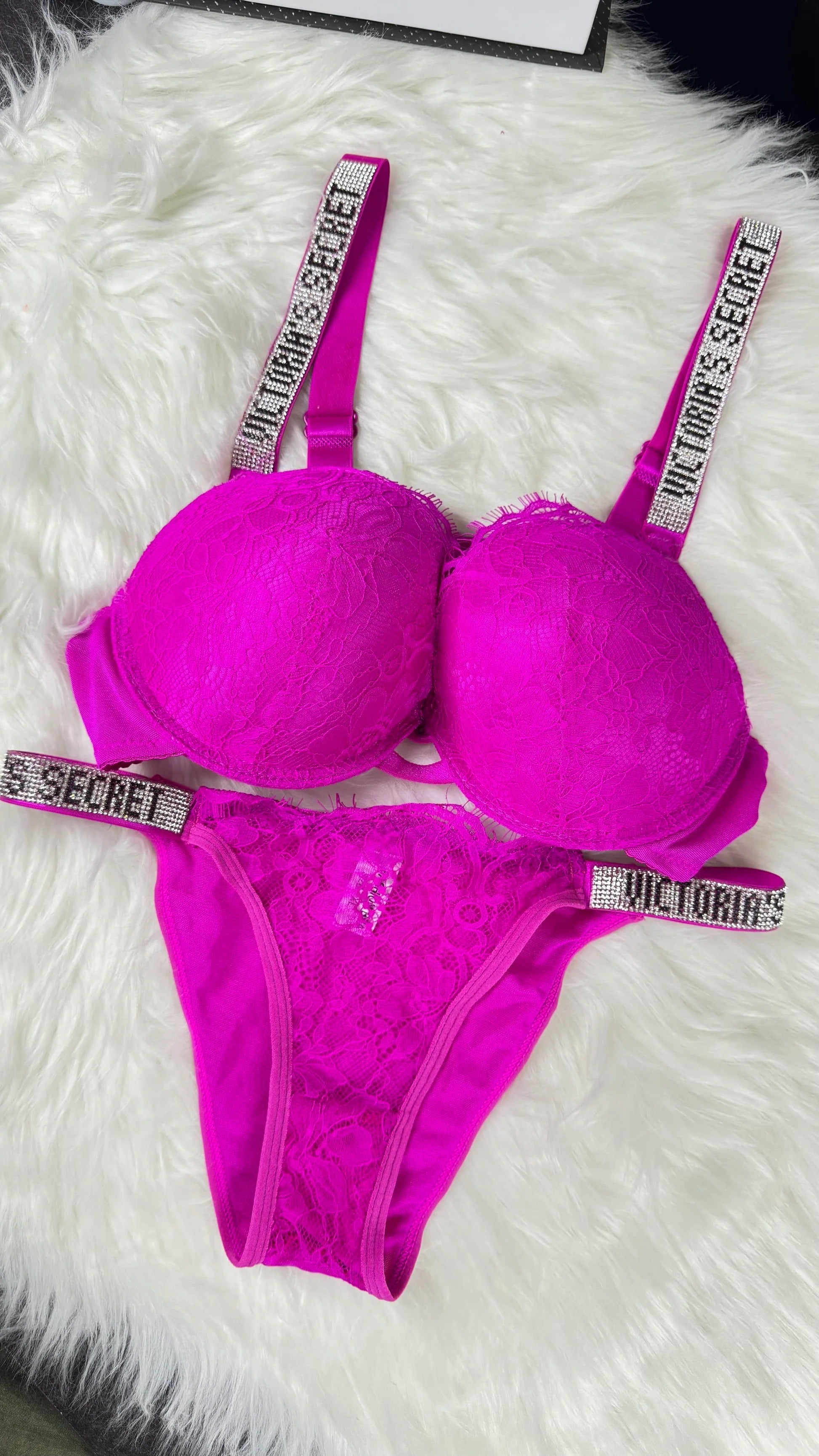 Elegant Victoria Secret Style Lace Bra and Panty Set