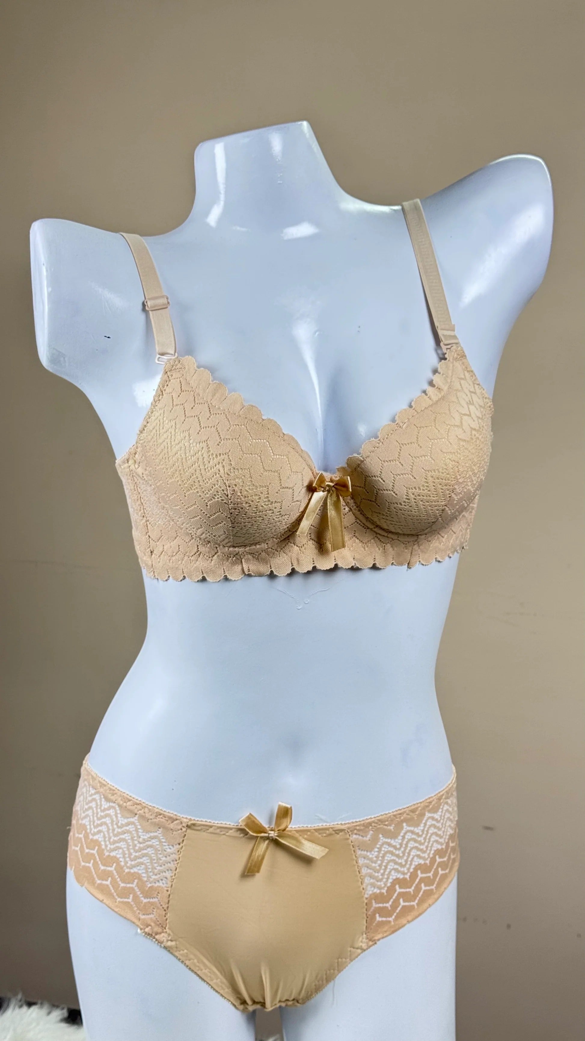 Bridal Lace Padded Push Up Wired Bra with Matching Underwear