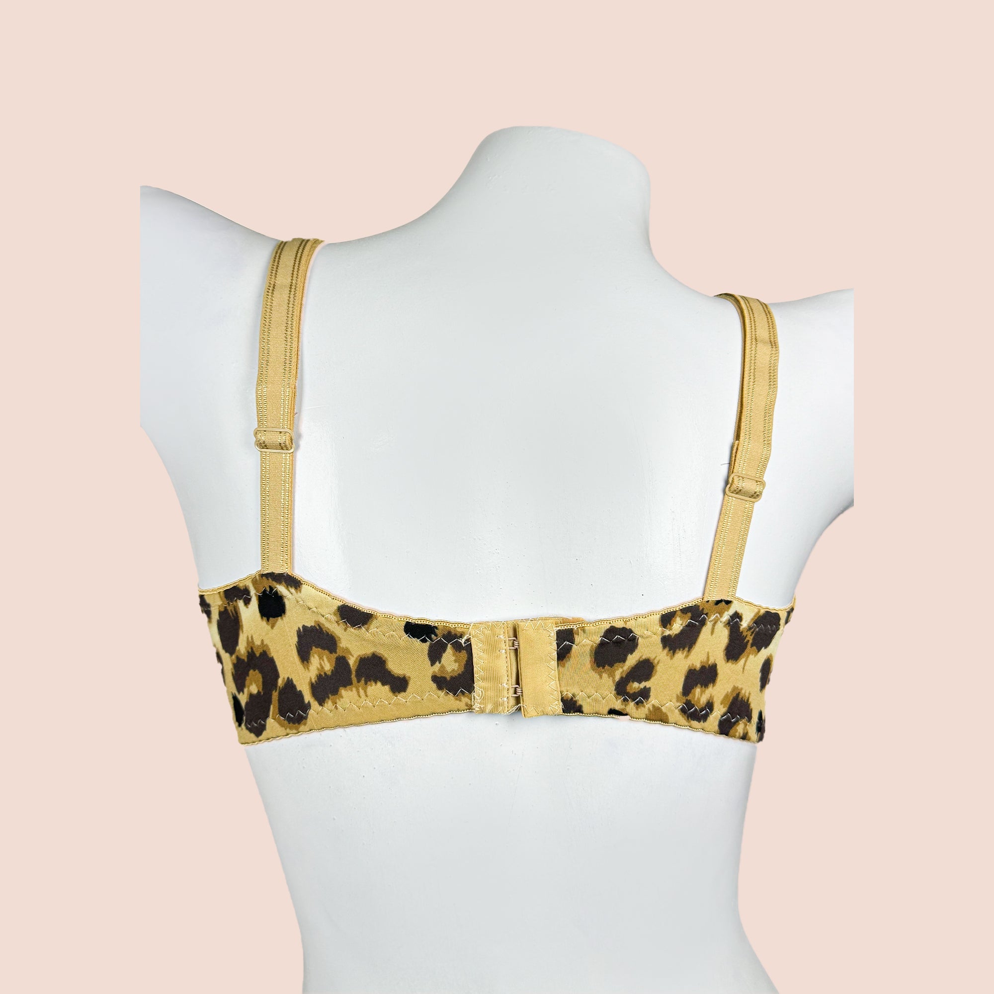 Cheetah Print Non Padded Wire Free Silk Full Cover Bra