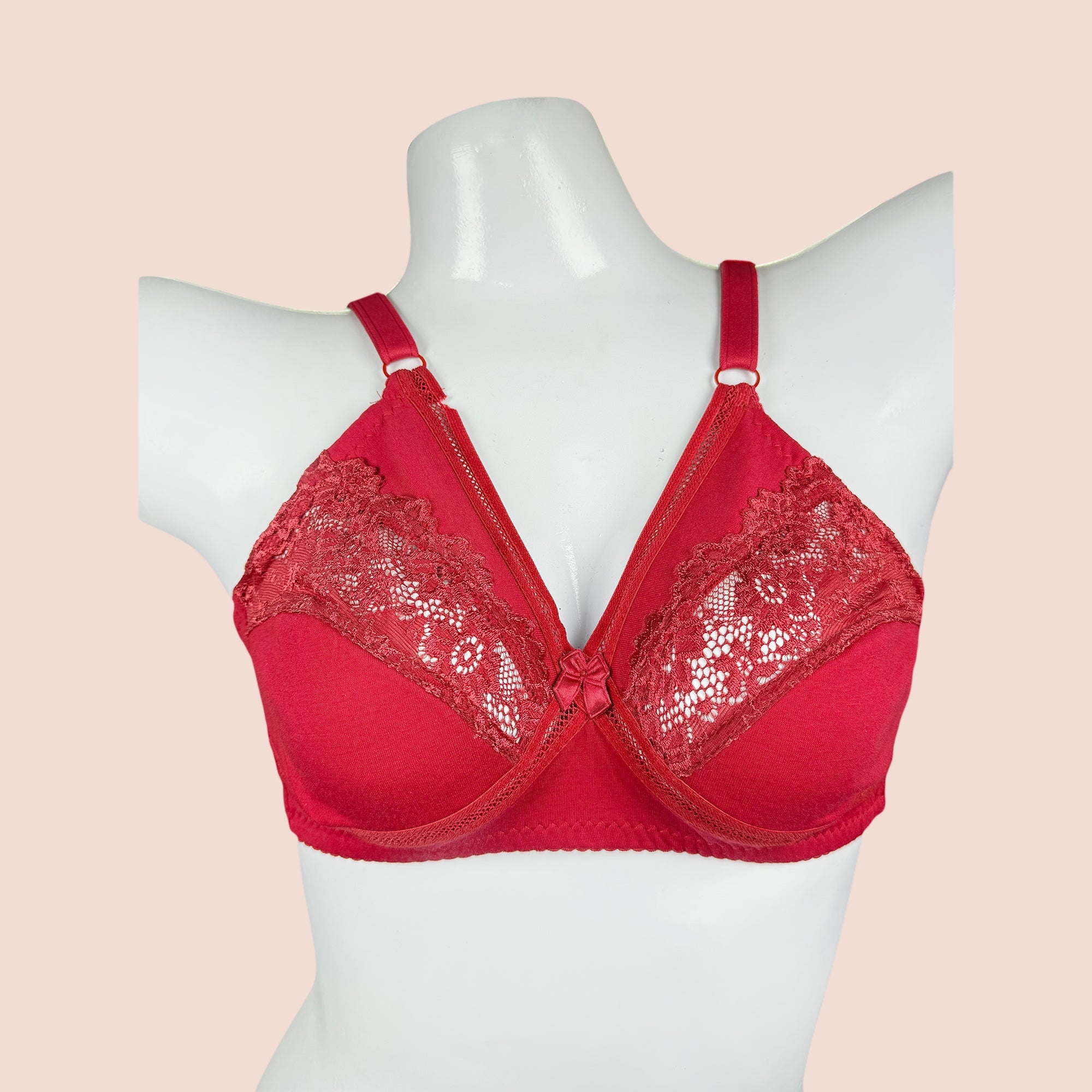 Cotton Spandex Half Cup Lace with Net Daily Wear Bra