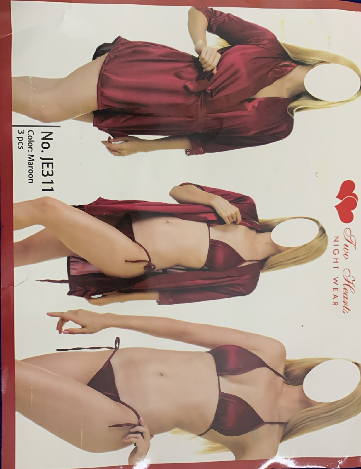 Premium 3 Piece Nightwear Gown with Bra and Panty