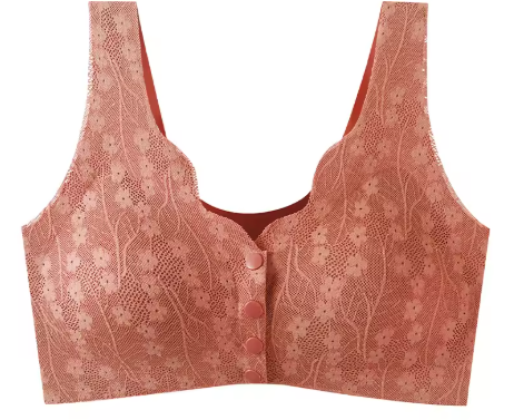 Premium Seamless Front Button Bralette | Pink Pearl
