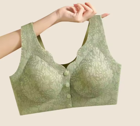 Premium Seamless Front Button Bralette | Pink Pearl