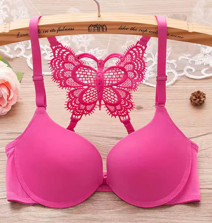 Butterfly Lace Back Front Open Bra