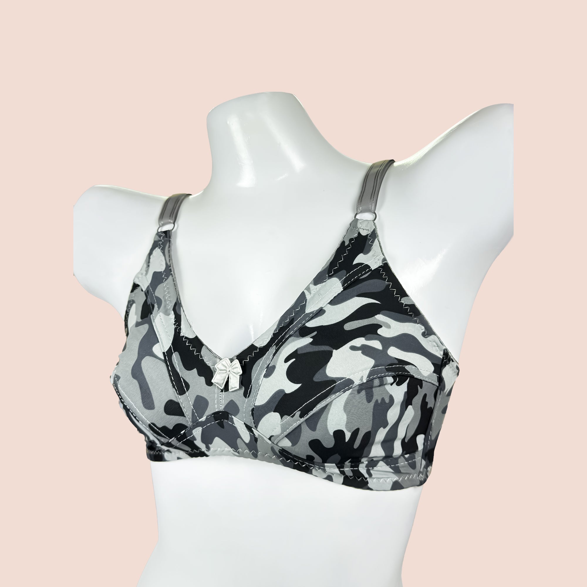 Cheetah Print Non Padded Wire Free Silk Full Cover Bra