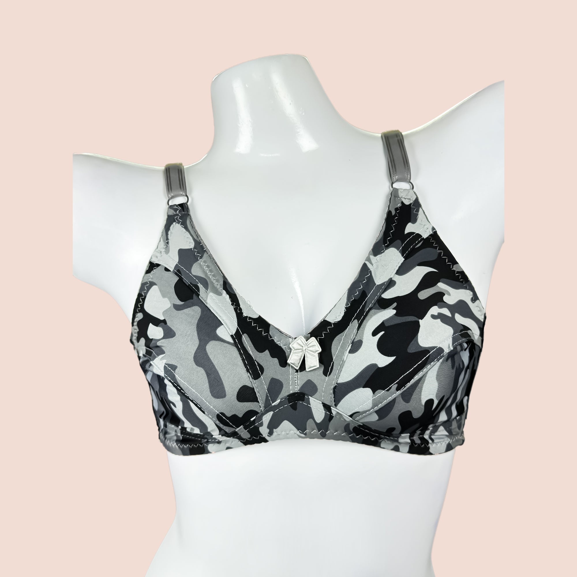 Cheetah Print Non Padded Wire Free Silk Full Cover Bra