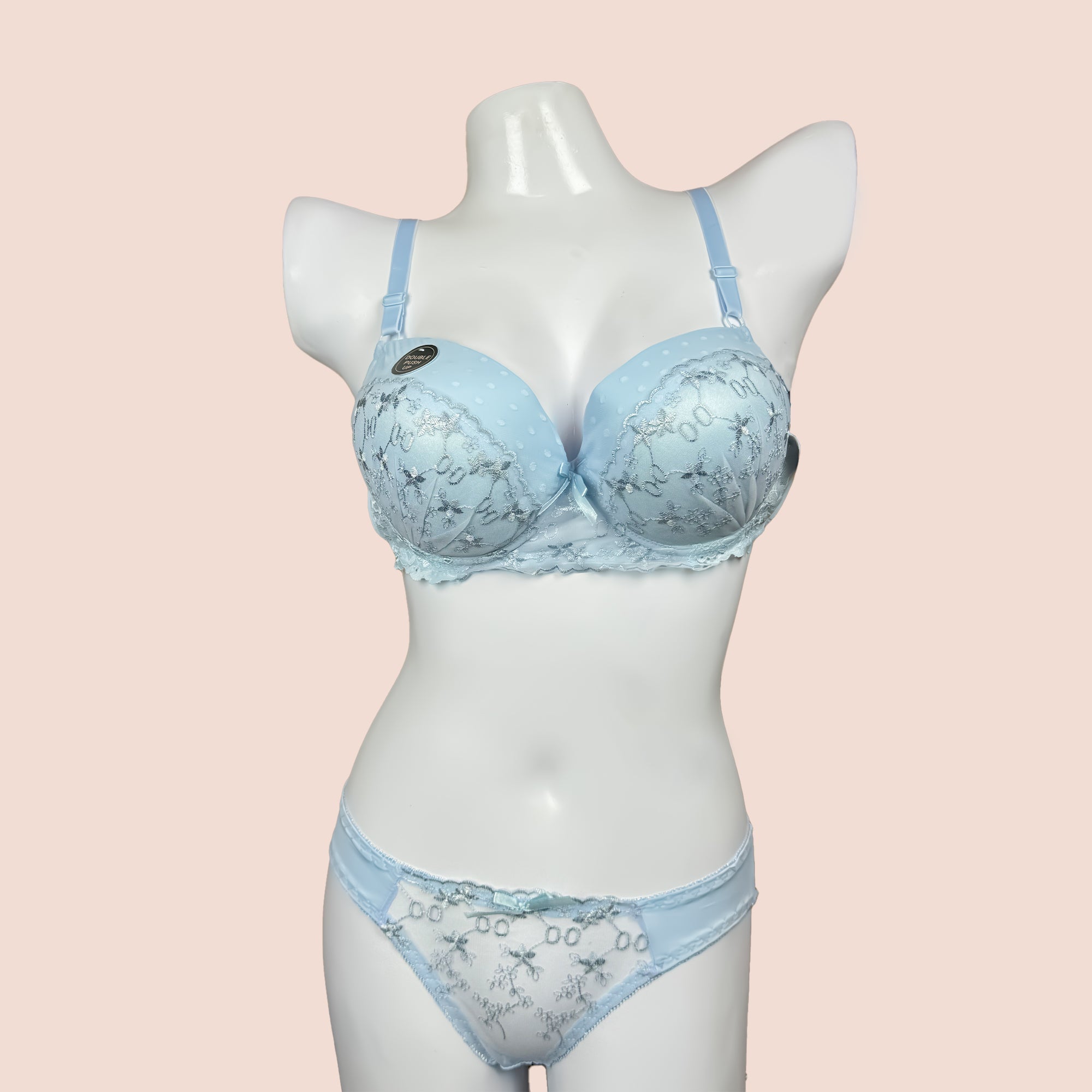 Bridal Floral Push Up Double Padded Bra Panty Set