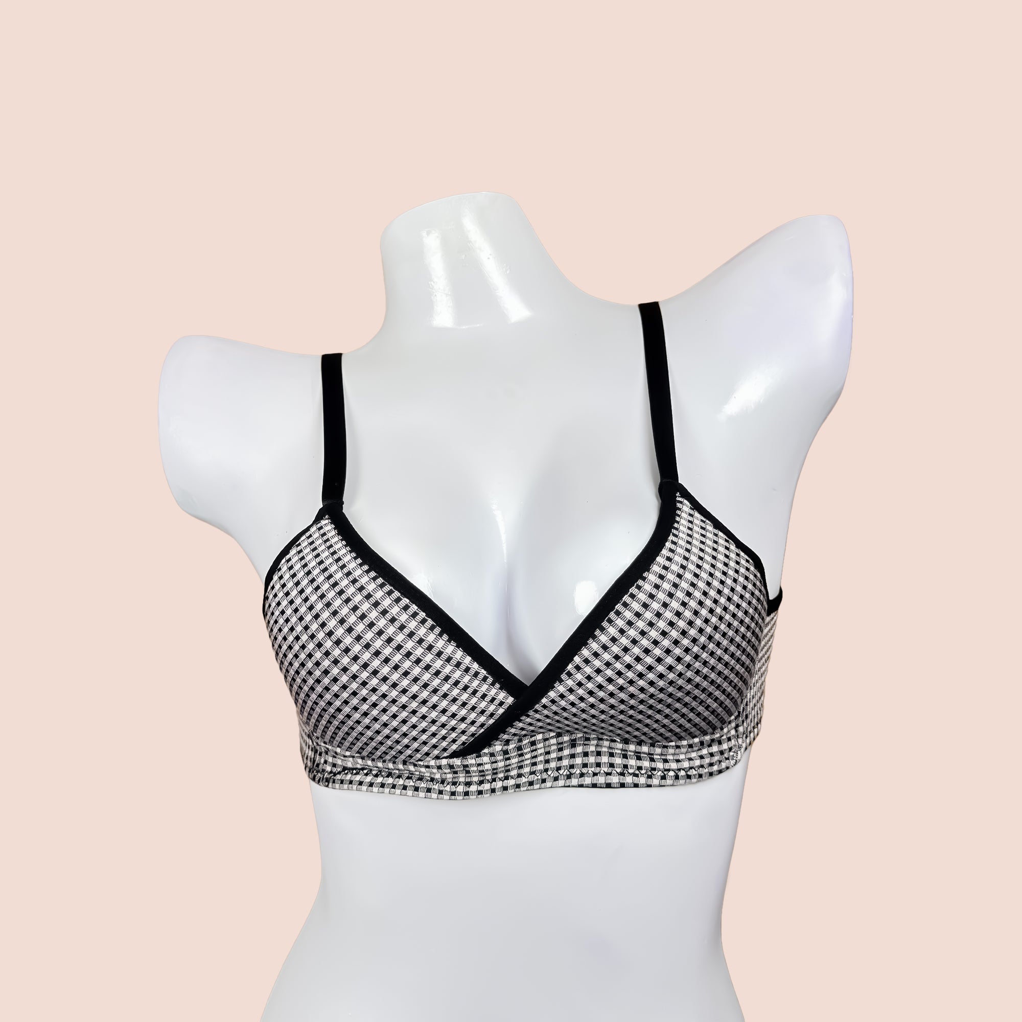 Smart Push Up Check Daily Wear Non Wire T-shirt Bra