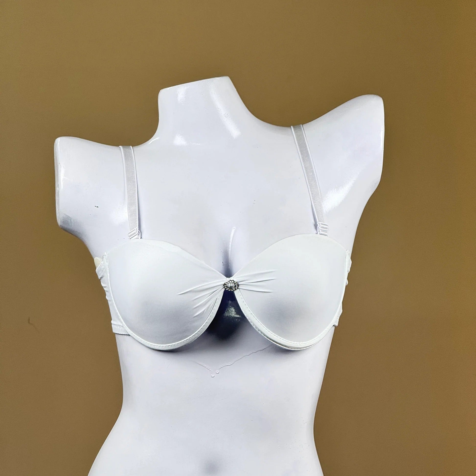 Convertible Padded Push-Up Underwired Bra, Strapless with Front Ring