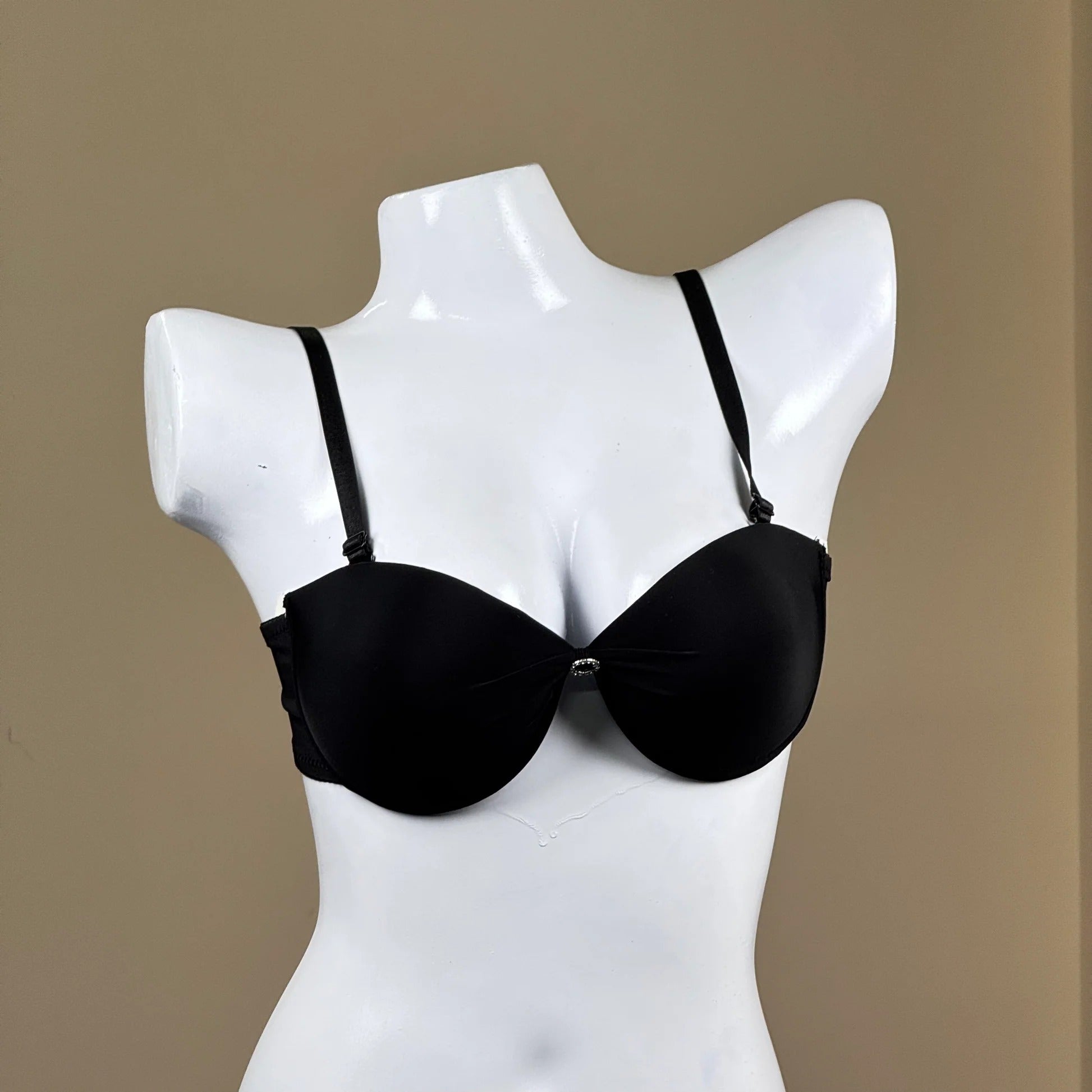 Convertible Padded Push-Up Underwired Bra, Strapless with Front Ring