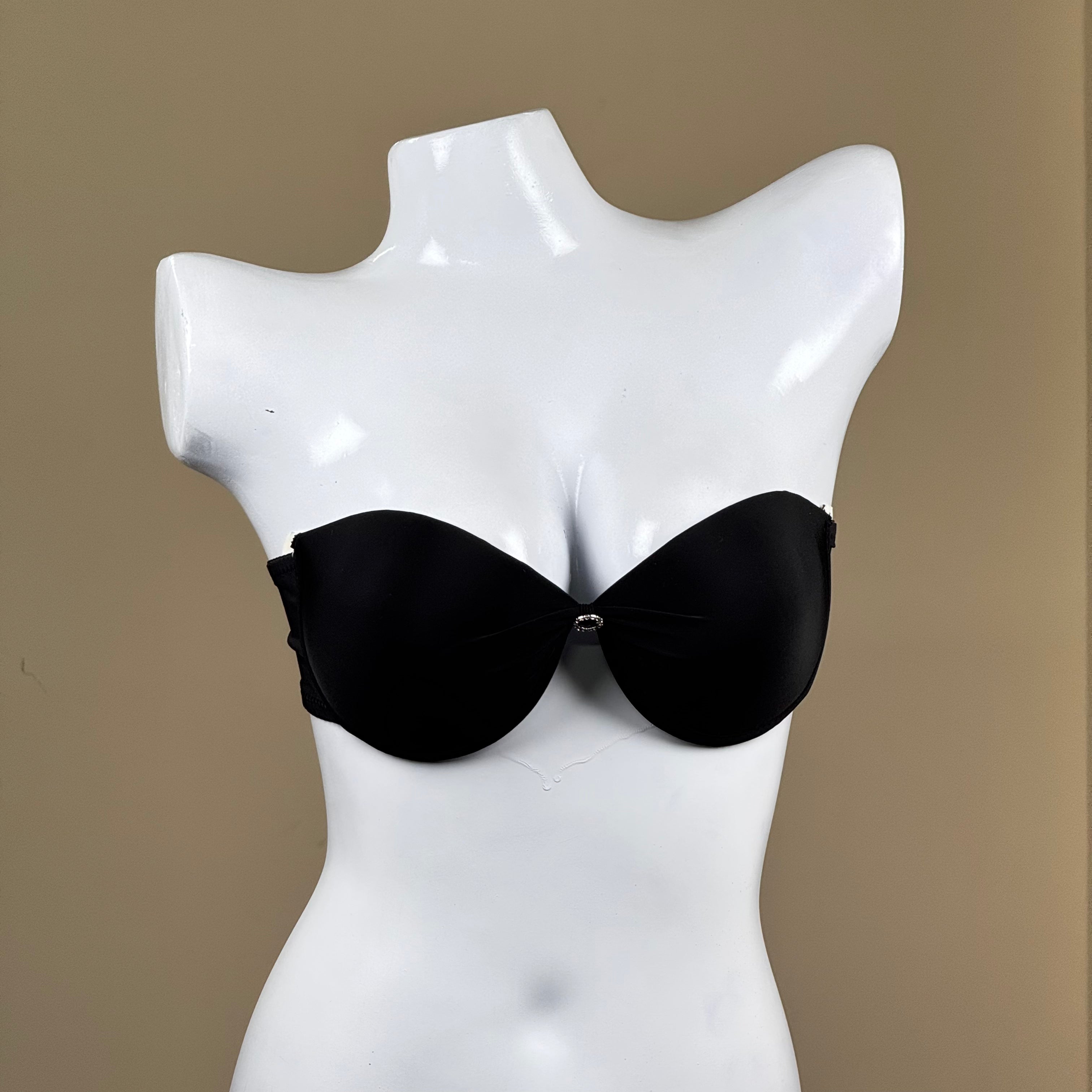 Convertible Padded Push-Up Underwired Bra, Strapless with Front Ring