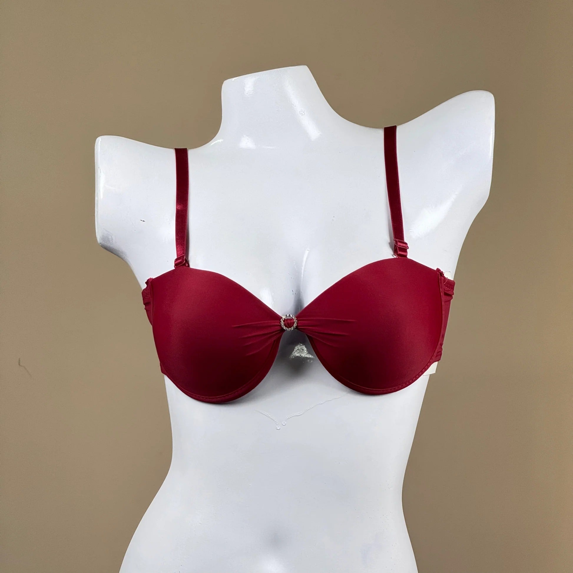 Convertible Padded Push-Up Underwired Bra, Strapless with Front Ring
