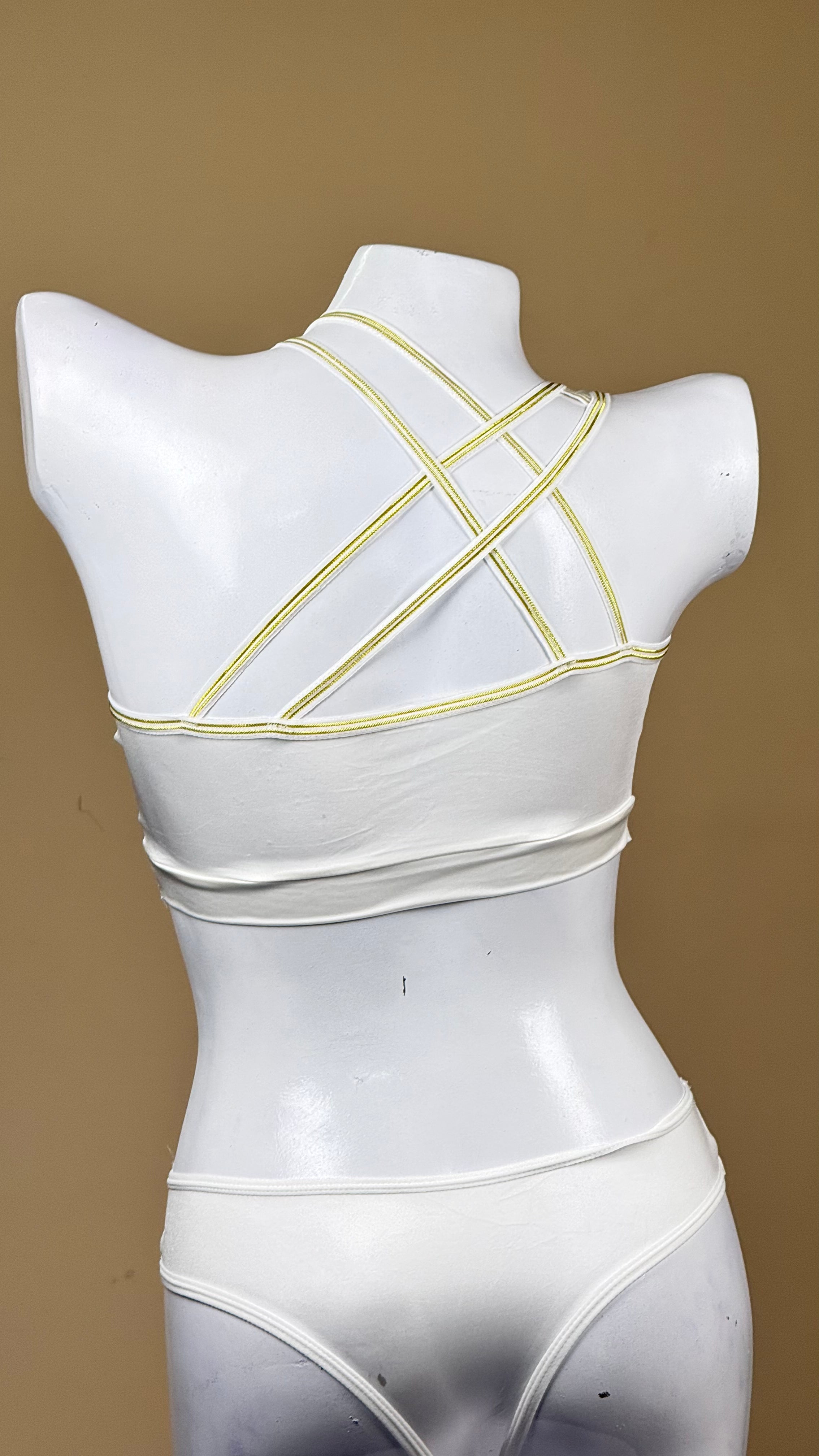 Luxury Soft Silk Removable Padded Bralette and Panty Set with Elegant Golden Straps