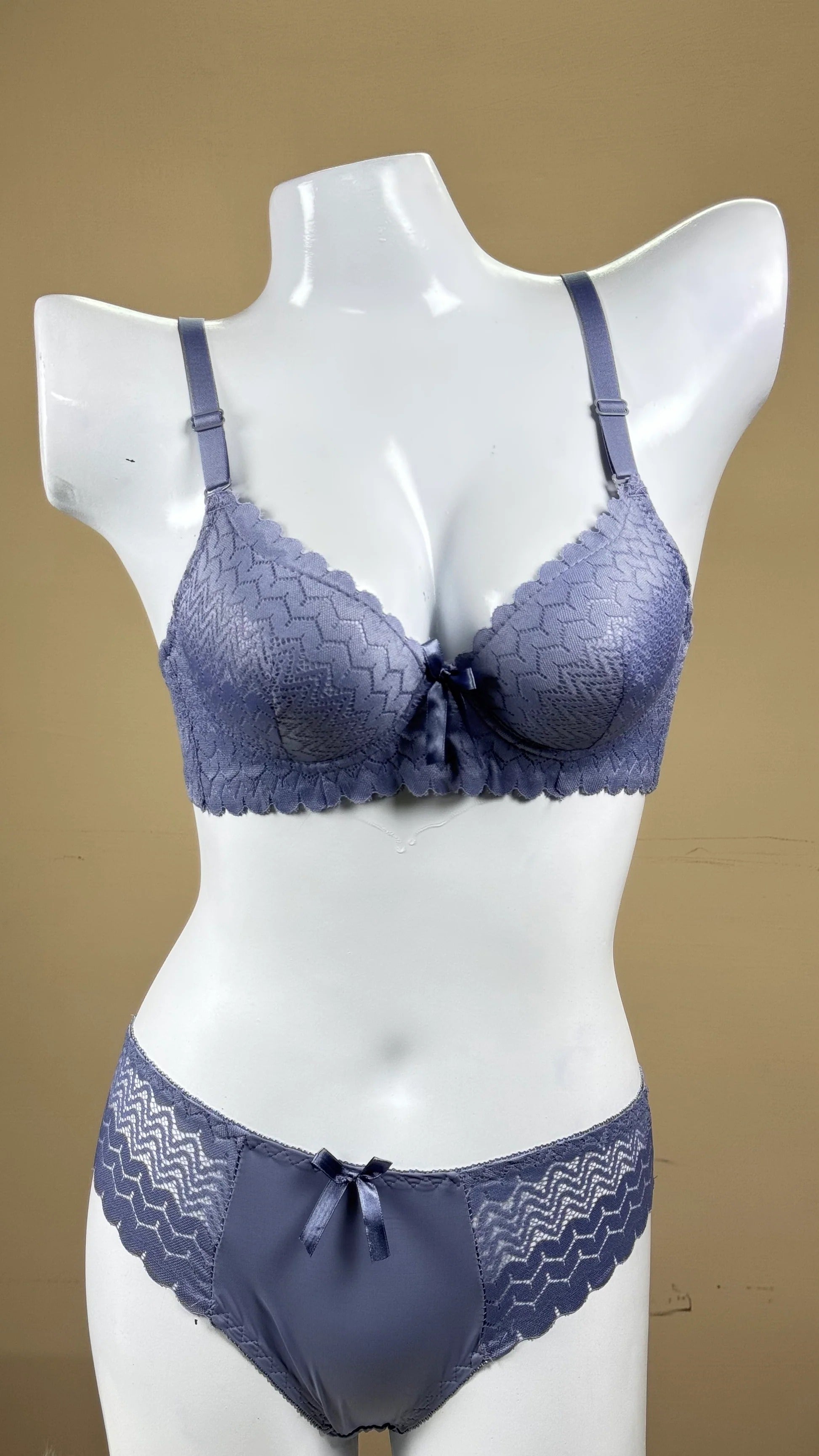 Bridal Lace Padded Push Up Wired Bra with Matching Underwear