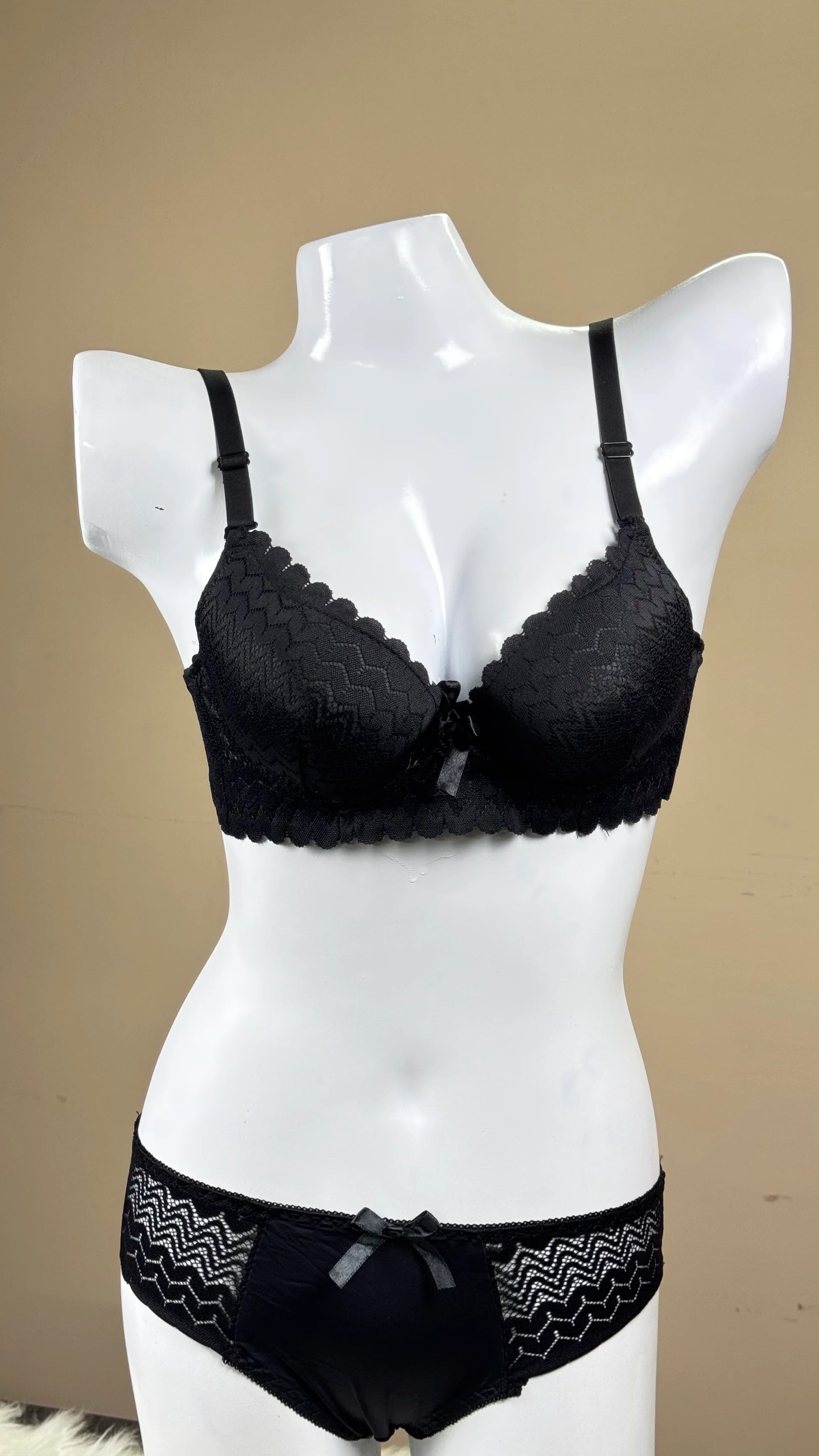 Bridal Lace Padded Push Up Wired Bra with Matching Underwear