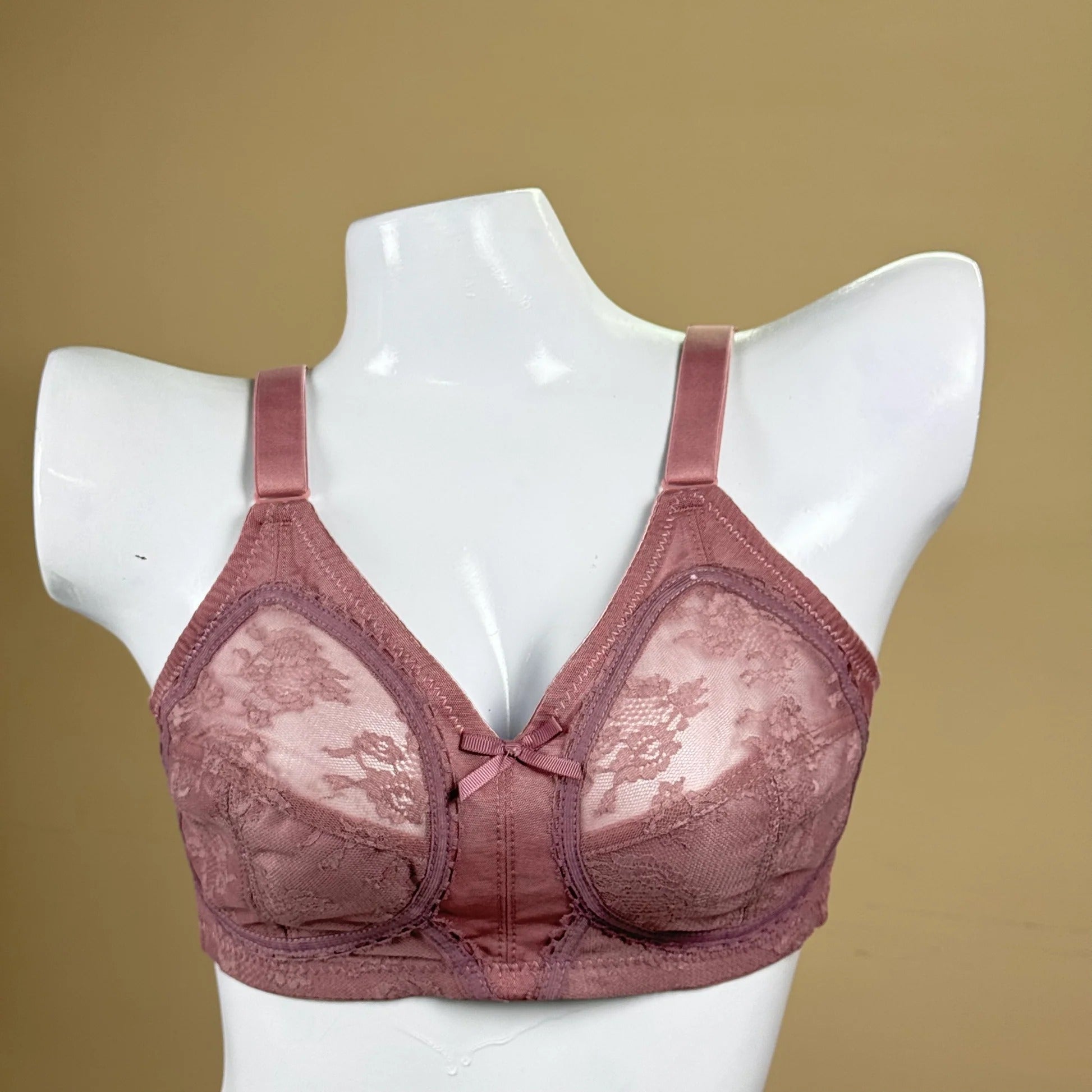 Plus Size Full Coverage Lacy Net Bra Soft & Breathable