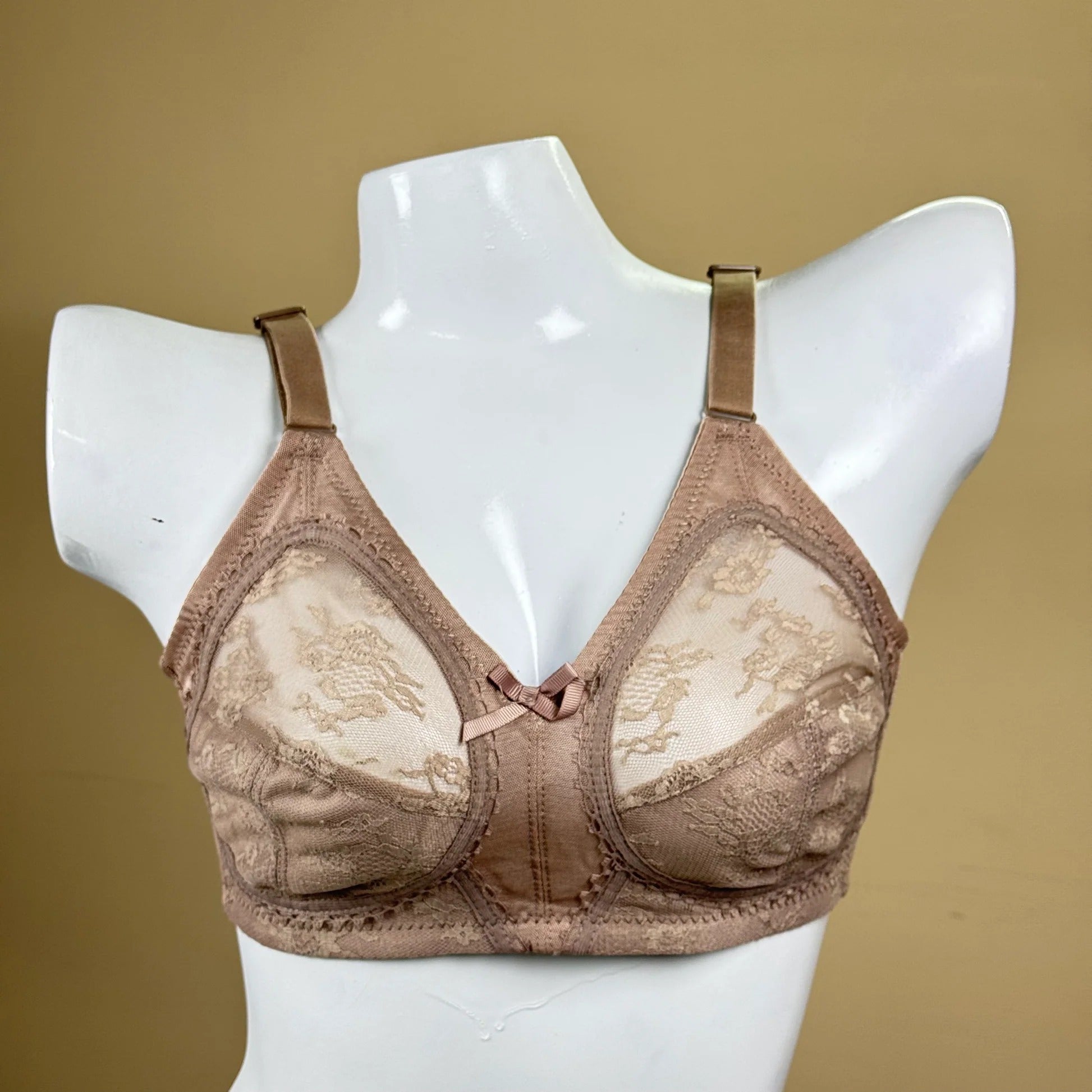 Plus Size Full Coverage Lacy Net Bra Soft & Breathable