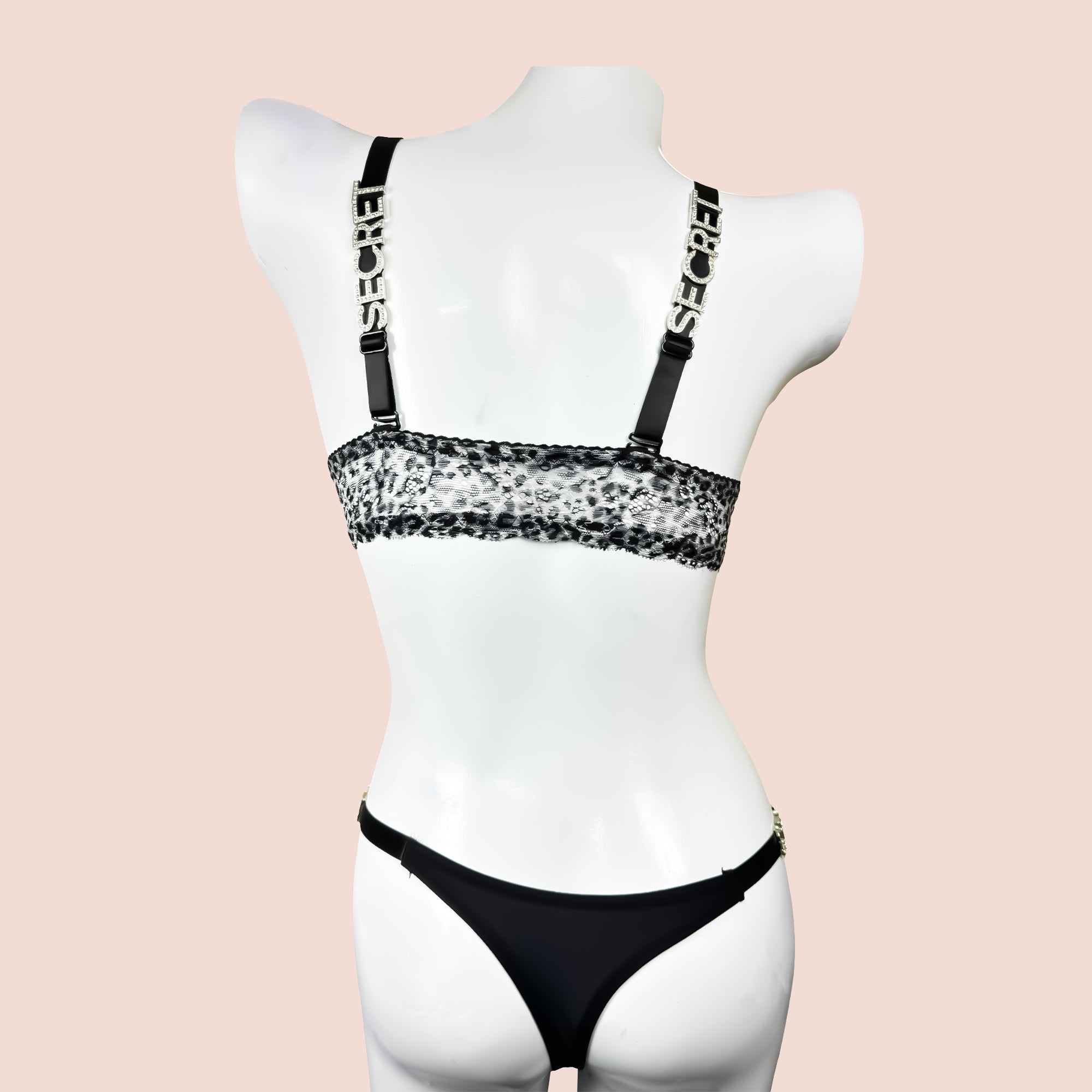 Sexy Secret Front Open Cheetah Printed Padded Bra Panty Set