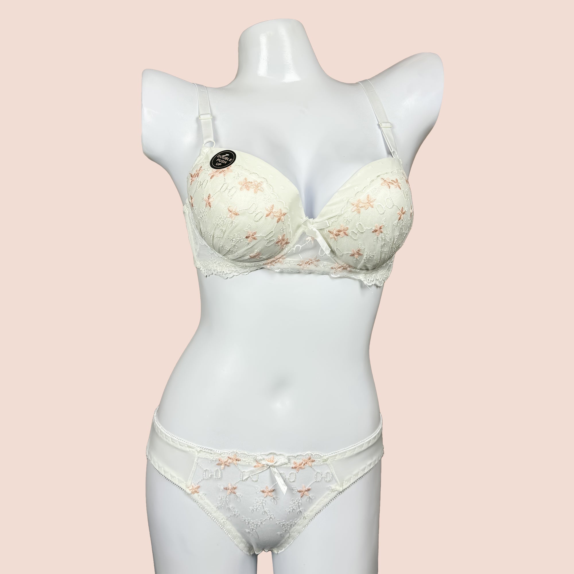 Bridal Floral Push Up Double Padded Bra Panty Set