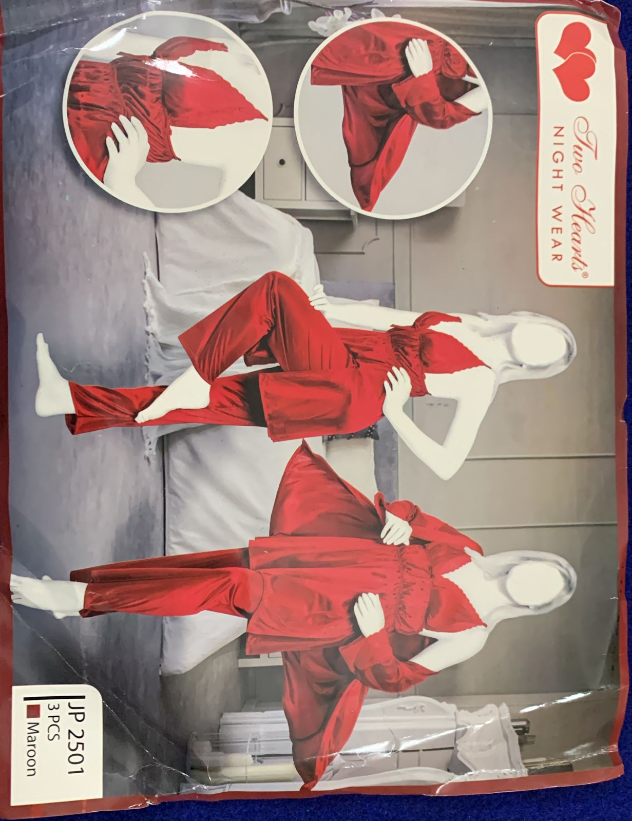 3pcs Women Nightwear Gown