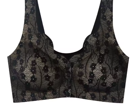 Premium Seamless Front Button Bralette | Pink Pearl